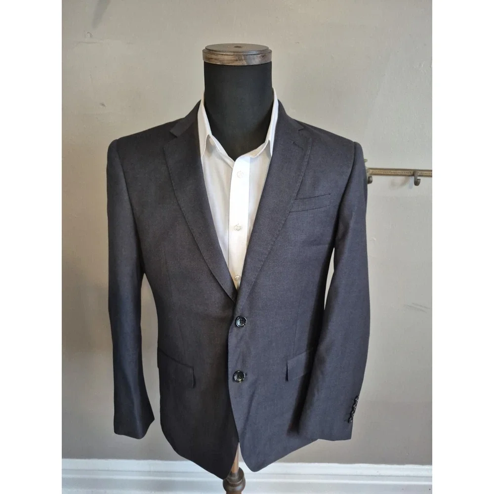 Vitarelli Mens Sports Coat 38R Gray Italy 2 Button Single Breasted Jacket
